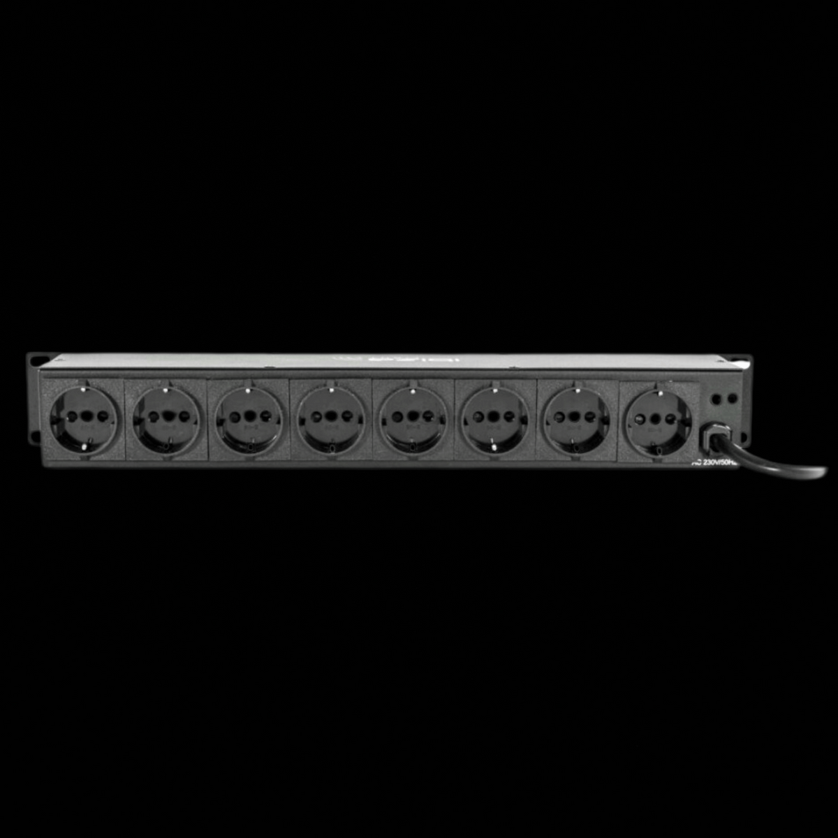 Phasak - Multiprise Rack 19" 1U 8 Prises Schuko - Interrupteur ON/OFF, Câble 1,5 M 16A - Pour Baie Informatique - 7